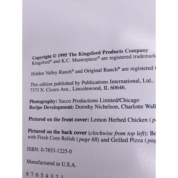 KINGSFORD BEST BBQS BRAND HARDCOVER COOKBOOK - Picture 5 of 13